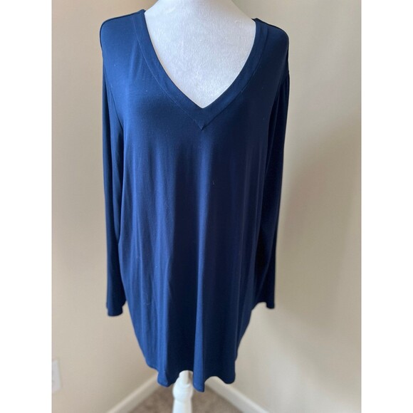 J. Jill wearever collection Blue Pleat Back 3/4 Sleeve Tunic Size XL - Picture 1 of 9